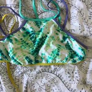NWOT Victoria Secret High Neck Tie Dye Swim Top